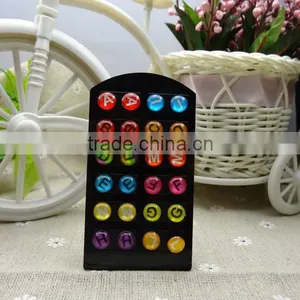 Oil Drops Adhesive Letters Stud Earrings thumbnail-1