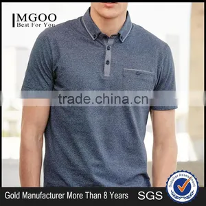Custom Men Polo Shirts Cotton Blank Short Sleeve Cheap Blank Polo Tshirts With Pocket thumbnail-1