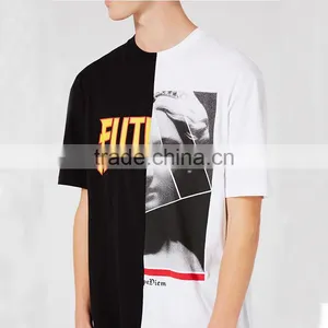 Wholesale Men's Splicing T-shirt Digital Printing T-shirt for Men Custom Clotning thumbnail-3