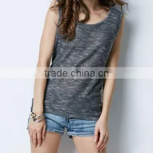 F20027B Round Neck Ventilation Women Knitting Vest Europe Sleeveless Vest thumbnail-5