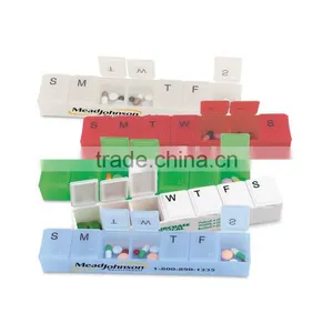 USA Made Super-7 All-Week 8" Pill Box - Has Seven, Snap-tight Lids With the Day of the Week With Braille Letters thumbnail-1