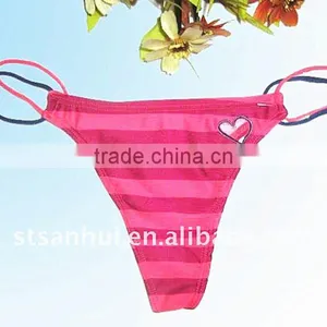 China Factory Wholesale Hot Sexy Girls Panty g String Photos With Stylish Striped thumbnail-1