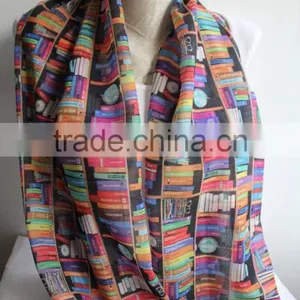Bookshelf Infinity Scarf, Book Scarf, Library Scarf, Book Infinity Scarf, Accessories, Gift for Her thumbnail-2