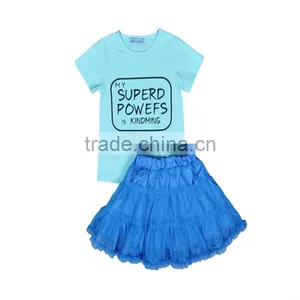 Baby Girl Blue T-shirt and TUTU Skirt Clothing Set thumbnail-1