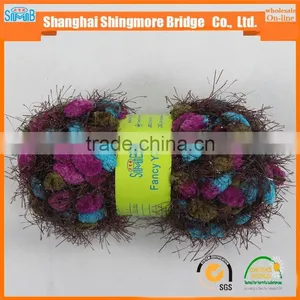 China Textile Factory Direct Wholesale 100% Polyester Spun Dyed Yarn Hand Knitting Velvet Twist Feather Yarn in Low Price thumbnail-3