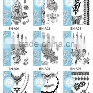 Custom Temporary Black Lace Tattoos Stickers thumbnail-1