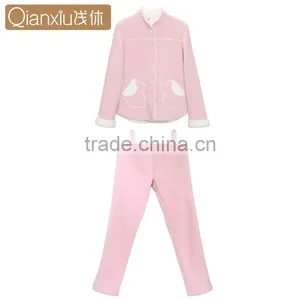 Functional Service Qianxiu Long Sleeve Winter Fleece Ladies Nighty thumbnail-5