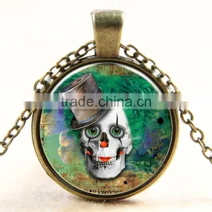 XP-TGN-S-113 Free Sample Vintage Meaningful Diy Image Time Gemstone Charm Pendant Skull Dome Cabochon Necklace For Gift thumbnail-1