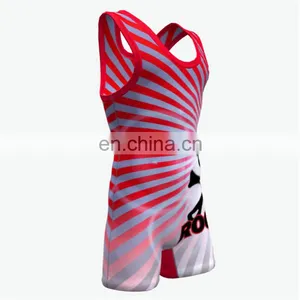 Sublimated Cool Cheap Wrestling Singlets for Sale thumbnail-2