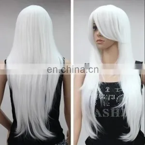 Wholesales White Long Football Fan Wig Customized Synthetic Wig for Sale FW2015 thumbnail-1