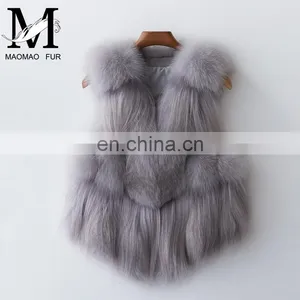 Popular Lovely Fox Fur Vest Beautiful Good Quality Girl Fox Short Fur Vest thumbnail-3