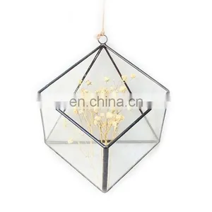Terrarium Geometric Glass Terrarium Wholesale Rhombus With Ring thumbnail-2
