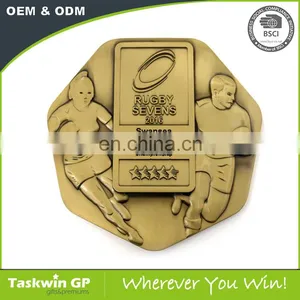 Gold Metal Medal for Rugby Football thumbnail-1