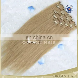 Wholesale Brazilian Remy Human Hair Weave Blonde Color Clip in Layer Hair Extension thumbnail-3
