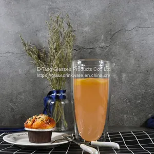 China Portable Tableware Highball Shape Clear Double Wall Glass Drinking Coffee Cup,Cheap Glass Tea Cup Glass Tea Tumbler thumbnail-1