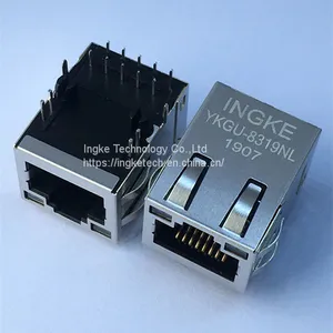 Ingke YKGU-8319NL 100% Cross 7499111447 Gigabit Through Hole RJ45 Magnetic Jack Connectors thumbnail-1