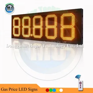RF Wireless Control Outdoor 12inch 88.888 Yellow LED Digital Gas Price Sign thumbnail-3