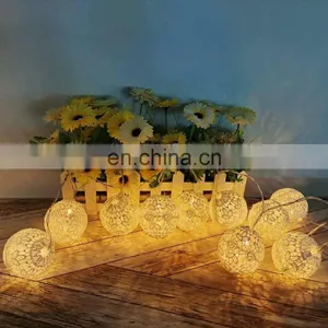 Battery Operated LED String Light 10 Cloth Plastic Ball Valentine Wedding Party Decoration Light thumbnail-2