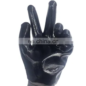 Waterproof Black Nitrile Gloves With Fully Dipping thumbnail-5