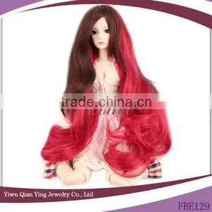Very Beauty Long Curly Red Synthetic BJD Doll Hair Wig Wholesale Price thumbnail-1
