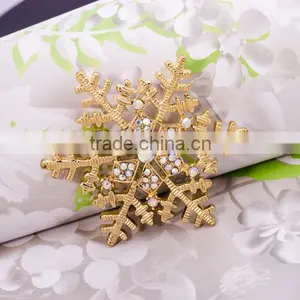 Fashion Silver Plated Rhinestone Snowflake Brooch,brooches for Women thumbnail-2