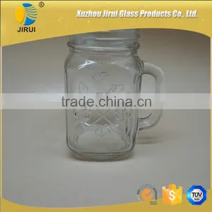 480ml Square Shape Chicken Design Clear Glass Maon Jar thumbnail-2