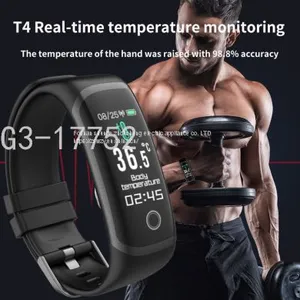 T4 Sports Smart Bracelet to Measure Body Temperature Heart Rate Blood Pressure Sleep Bracelet Waterproof Large Screen thumbnail-1