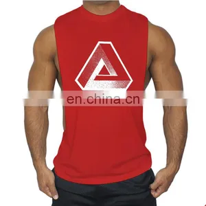 Wholesale Tank Top Bodybuilding 100% Cotton Men Tank Top Gym Fitness thumbnail-4