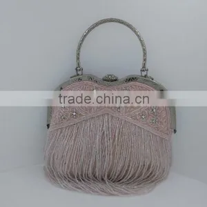 High Quality Beaded With Metal Frame Luxury Evening Party Clutch Bag With Chain Wedding Evening Party Clutch Bag Purse thumbnail-1