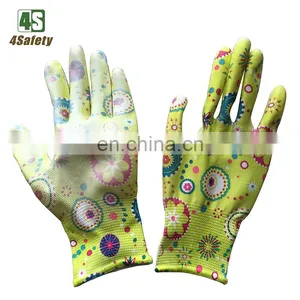 4SAFETY 13 Gauge Flower Printing Pu Garden Gloves thumbnail-2