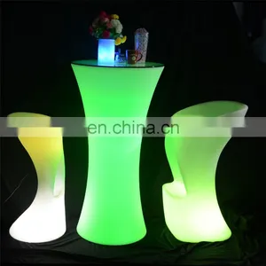 Event Furniture Club Stool/indoor and Outdoor Led Funiture Rechargeable Luminous Tables and Chairs Colorful Light up Sofa Chair thumbnail-1
