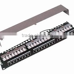 Cat.5e/cat.6 Patch Panel 24 Port STP RJ45-RJ45 FEED THROUGH SHIELDED RACK MOUNT 19" 1U thumbnail-1
