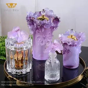 Kitchen Set Spice Box Canister Coffee Tea And Sugar Storage With Handle Boukhor Oud Crystal Glass Jars thumbnail-5