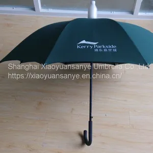 Advertising Umbrella Manufacturer With Straight Rod Automatic Umbrella, Curved Handle, Windproof Framework and High Cost Performance thumbnail-2