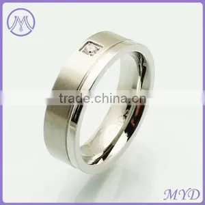 Modern Artificial Diamond 2014 Women Silver 316L Stainless Steel Ring thumbnail-2
