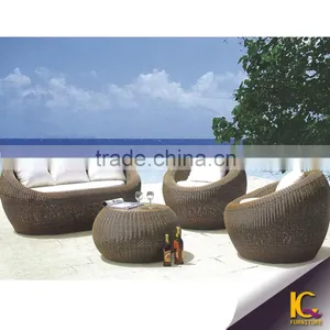 Garden Line Lowes Wicker Outdoor Patio Rattan Sofa With Cushions thumbnail-1