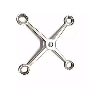 316 Stainless Steel Glass Spider Fitting 4 Way Arm Mirror Finish High Loading Capacity for Glass Curtain Wall thumbnail-3
