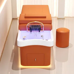 Thai Hair Shampoo Bed With Digital Temperature Control Waterfall Heater 2000W 6L Tank Salon Use thumbnail-3