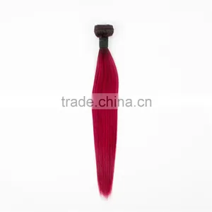 Cheap Ombre Human Hair Extension From 8" to 28" Black and Red Ombre Hair thumbnail-2