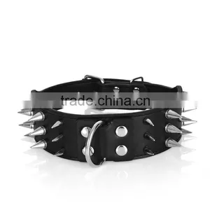 Wholesale Three Rows of Sharp Nails Pet Collars pu Dog Collar thumbnail-2