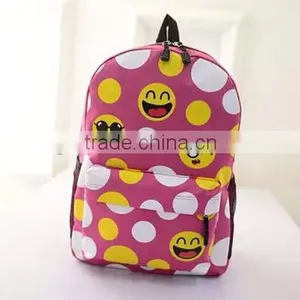Free Sample Emoji Backpack/emoji Nal qq Smile Face Canvas Daypack Backpack Cool Cute Emoji Backpack Cool Kids School Backpack thumbnail-1