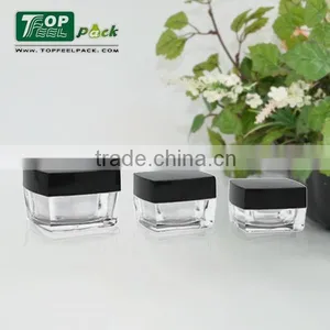 2015 Pouplar Square Cream Jar With Pink Cap 5g 15g 30g 50g Plastic Jar thumbnail-3