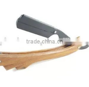 Wooden Straight Razor Natural Wood Color Barbering Razor Cutthroat Razor thumbnail-1