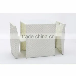 White Wicker Furniture Set Wholesale Poly Rattan Furniture Outdoor Rattan Table And Chair 3 Piece thumbnail-2