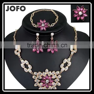 Women Bridal Wedding Jewelry Sets Charm Crystal Flower Pendant Jewelry Sets Shininy Bijoux Femme 2016 thumbnail-1