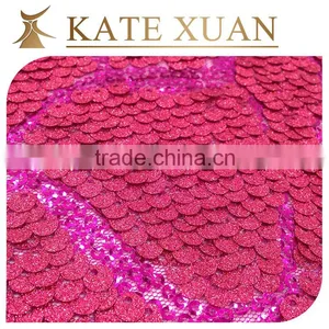 Wholesale Blue Embroidery Tulle Lace Fabrics Beads Sequin thumbnail-2