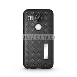 Shockproof Back Stand Case With Head Radiation Function For Nexus 5X Mesh Back Style TPU Rubber Cover Case MT-5296 thumbnail-3