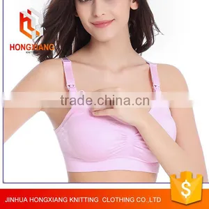 Hongxiang No Rims Gather Anti-sagging Nursing Bra, Seamless Underwear for Pregnant Women thumbnail-1