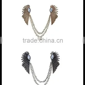 Bird Wing Crystal Collar Clip Collar Chain Cardigan Clips Collar Sweater Guard thumbnail-3