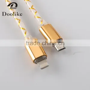 Hot Selling 2 in 1USB Cable For Samsung Mrice USB Cable 1m Wholesale For Iphone Data Cable thumbnail-4